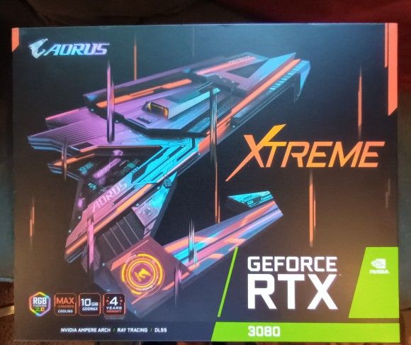 Gigabyte Aorus GeForce RTX 3080 Xtreme graphics card. 