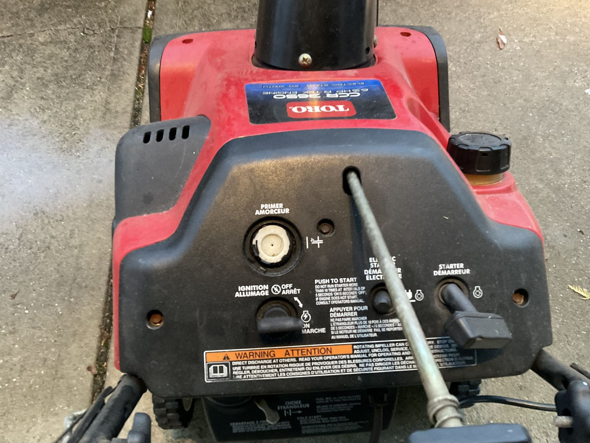 TORO CCR 3650 SNOW BLOWER