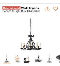Discontinued World Imports Rennes 8-Light Rust Chandelier