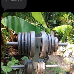 Iron Weights Bench/curl Bar Weights (click Pic To Enlarge) Read Description Below)