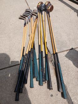Vintage wood handle golf Clubs 1920s-30s