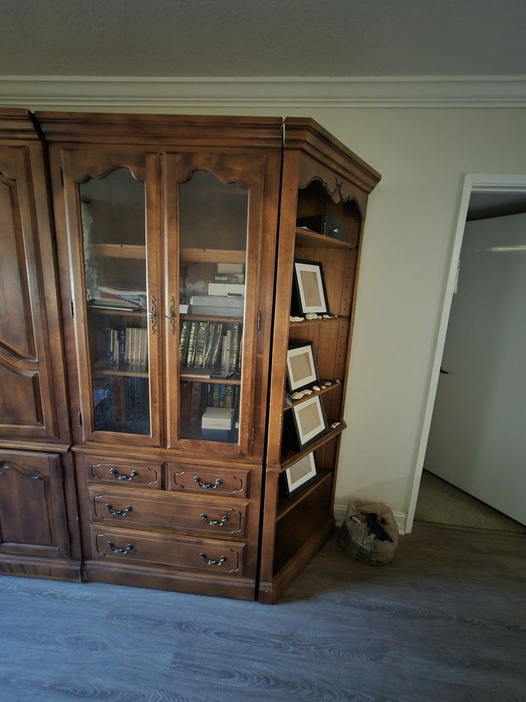 Sectional Wooden Ethan Allen Armoire 
