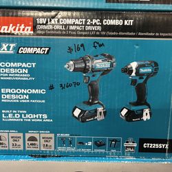 Makita 18v Lxt Compact 2 Pcs Combo Kit 