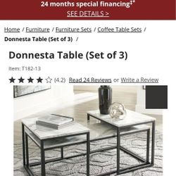 Donnesta Table (Set of 3) Coffee Table and End Tables