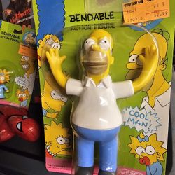 Jesco 1990 The Simpsons Homer Bendable Action Figure (New in Box)