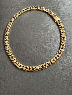 New 14MM 24inch 14K Gold plated Cuban Link Chain Necklace