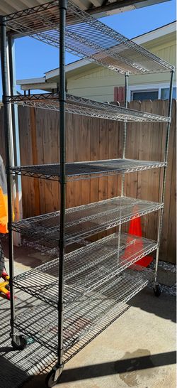 NSF 6 Tier Chrome Commercial Shelving Unit
