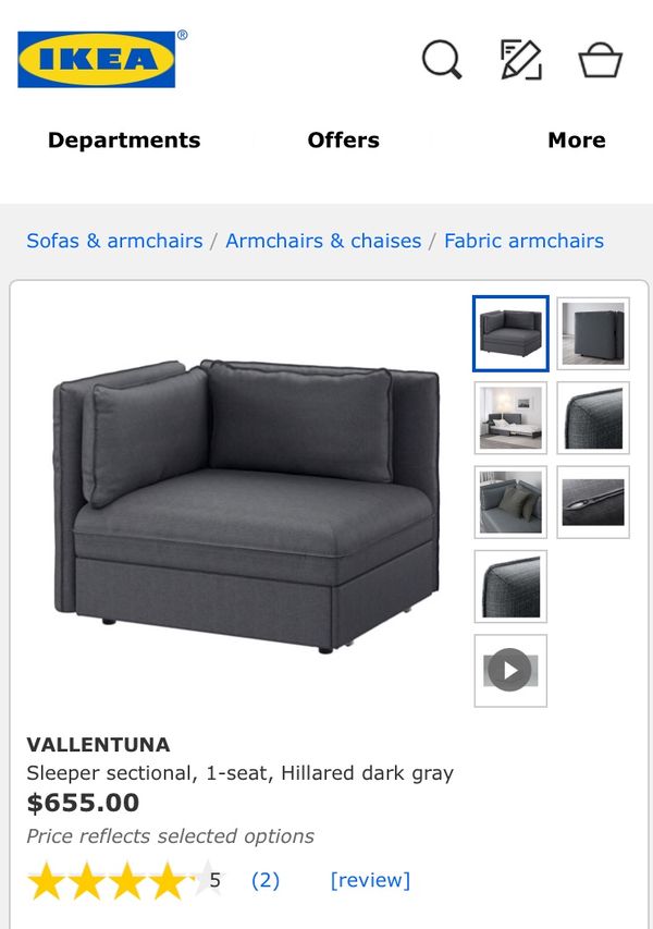 Ikea Sofa Bed Vallentuna Sleeper Dark Grey For Sale In Santa