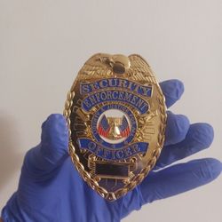 Gold-Tone Security Officer Badge – New Condition