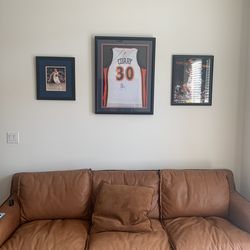 Eleanor Rigby Melrose Leather Couch And Two Leather Chairs