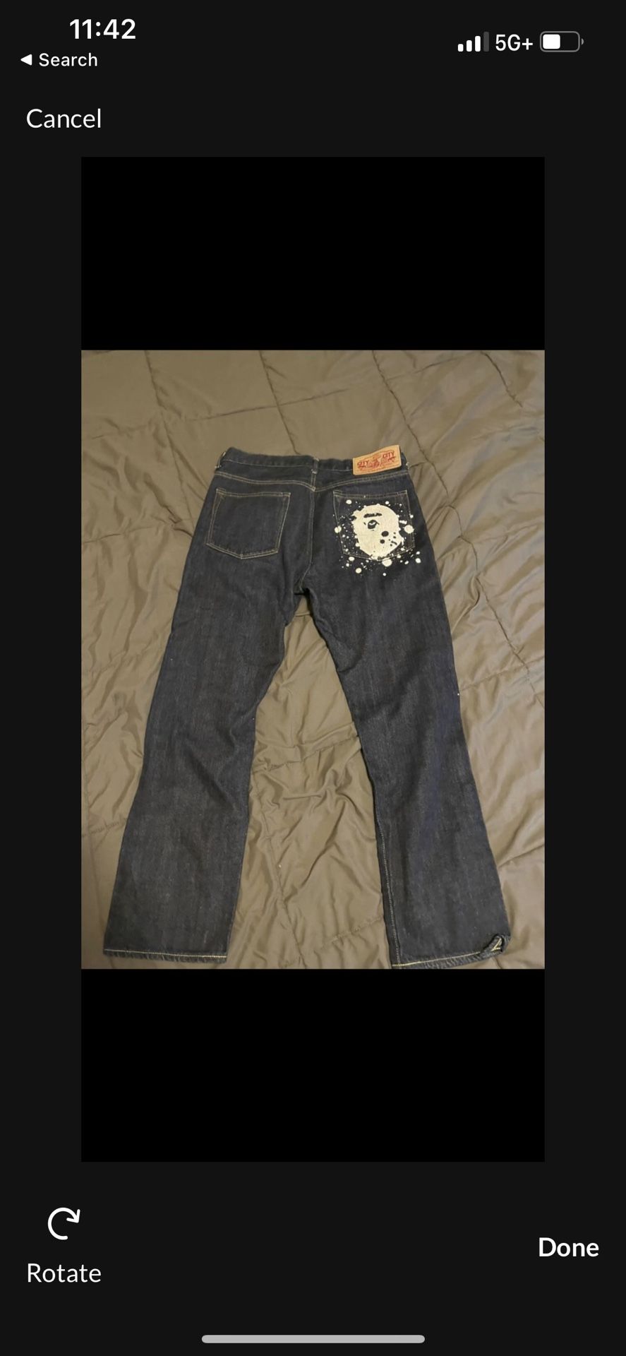 Bathing Ape Paint Splatter Denim Jeans