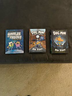 Dog Man books and waffles and pancake book
