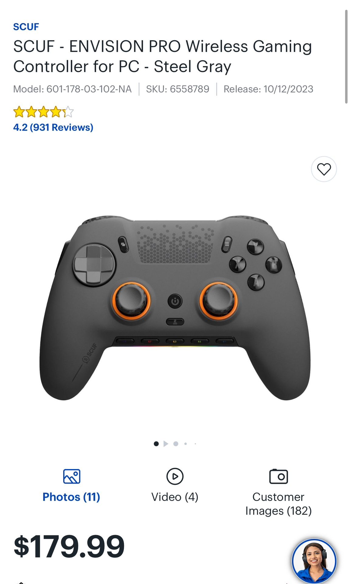 Scuf Envision Pro - PC Gaming Controller - RGB