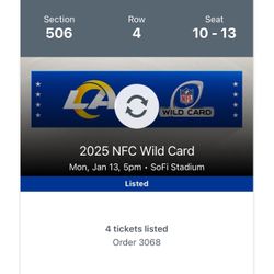 4 Rams Wild card Playoff Tickets 