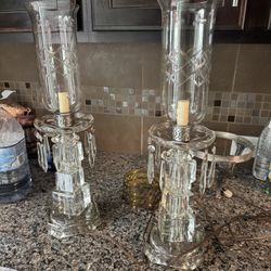 Boudoir Crystal Lamp Pair