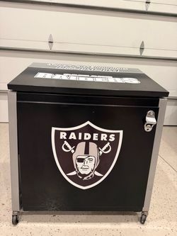 Custom made metal 20 gallon Raiders cooler