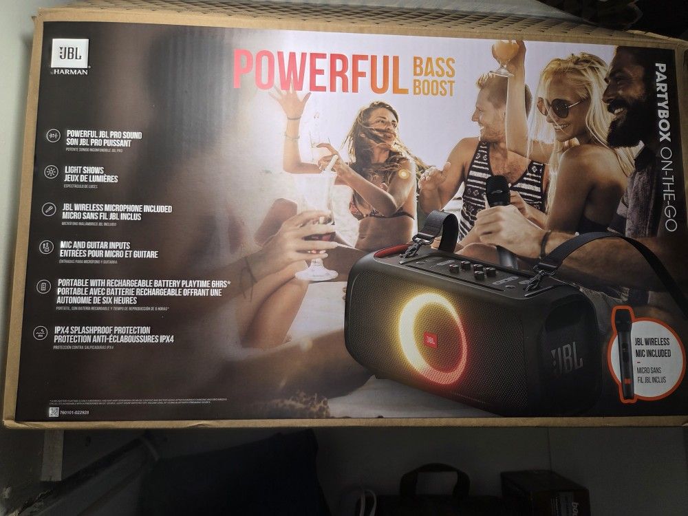 Brand New JBL PartyBox On-The-Go Karaoke and Bluetooth Speaker