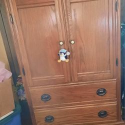 Wooden Storage Cabinet With One Shelf Inside
