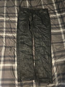 Black Coated/Waxed Denim Jeans