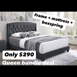 Queen Frame X Mattress X Boxspring For Only $290 🚨