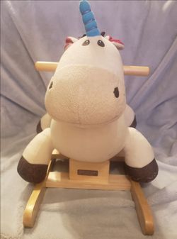 B. Toys Unicorn Rocking Horse Children's Soft Plush Ride-On Rocker Toy