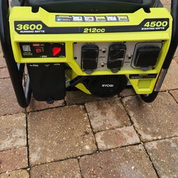 RYOBI
3,600-Watt Gasoline Powered Recoil Start Portable Generator with CO Shutdown Sensor