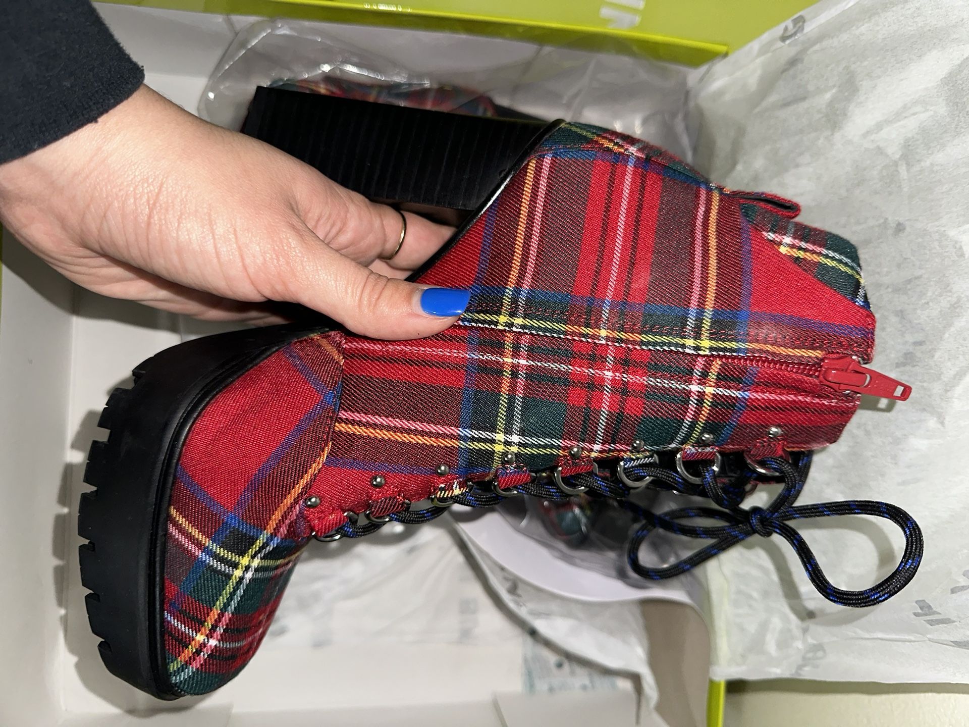 Plaid Heeled Booties