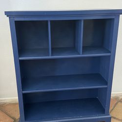 Blue bookshelf 
