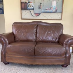 Leather Couch.  Love Seat