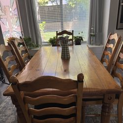 WOOD DINING TABLE SET