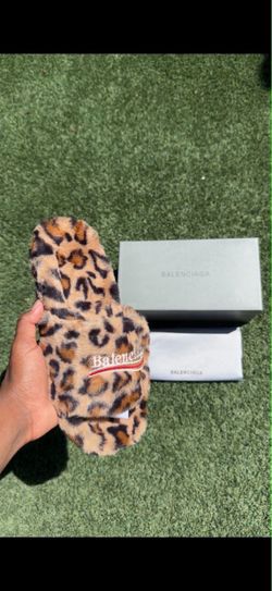 Cheetah Print Balenciaga Slides