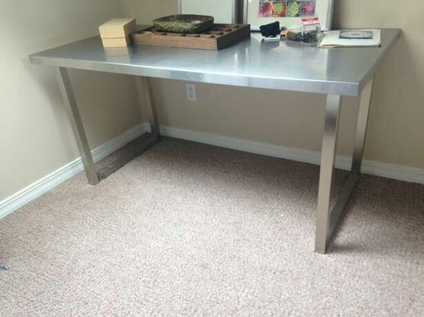 2 Ikea Vika Hyttan Stainless Steel Desks For Sale In Stockton