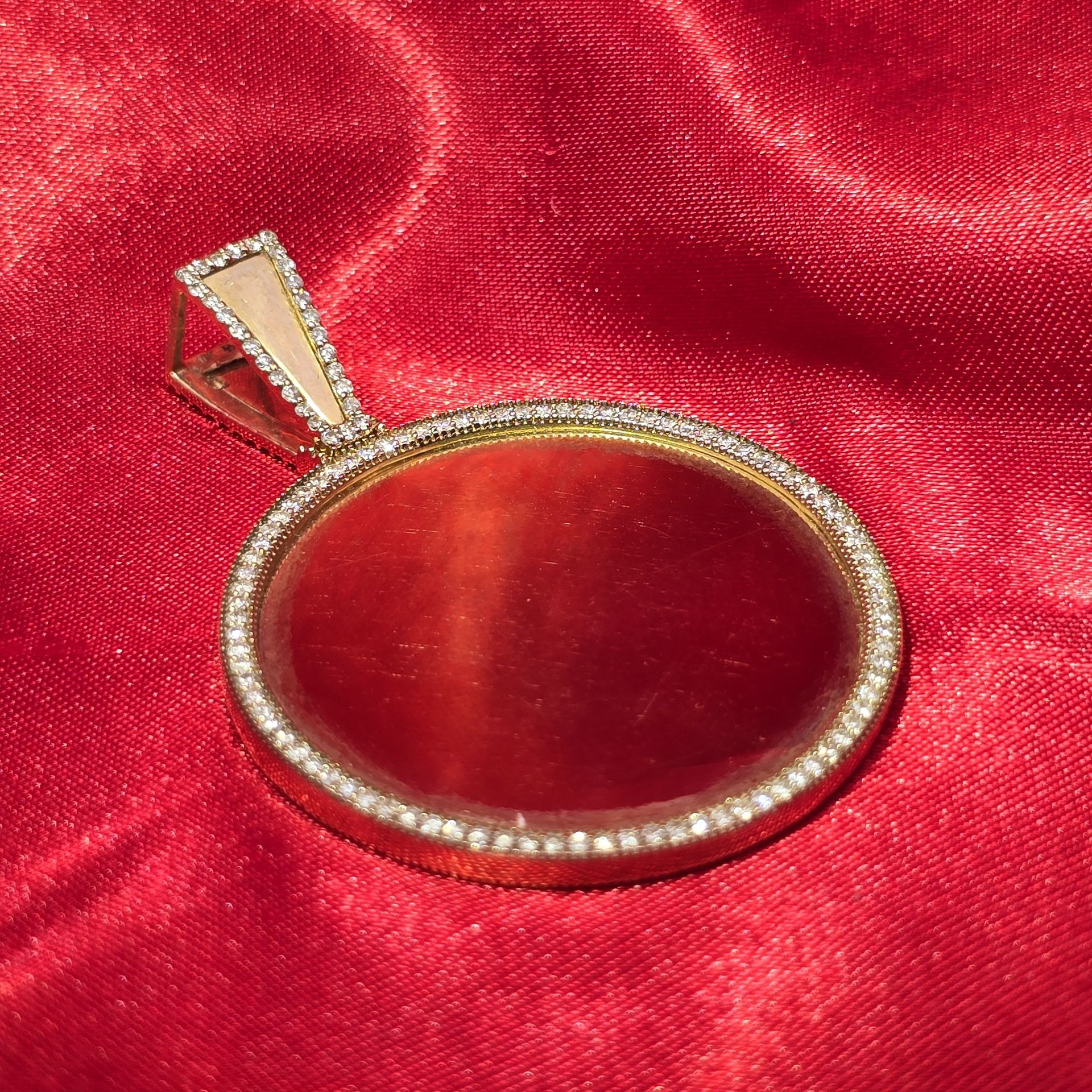 10k Yellow Gold Diamond Frame Pendant 1.09 ctw