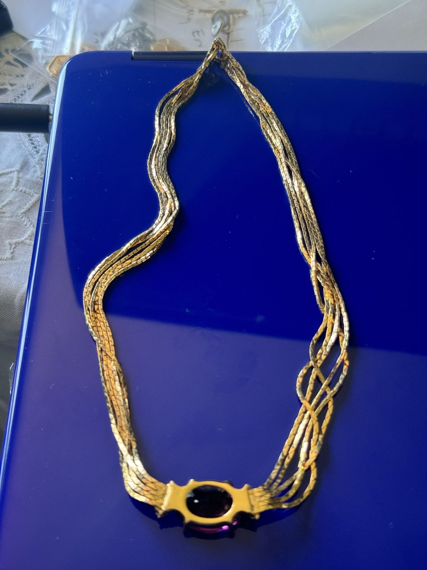 Five Strand Christian Dior Necklace With Amethyst 