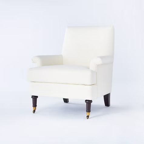 Mercer Rolled Upholstered Armchair with Casters - Threshold™ designed with Studio McGee