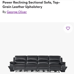 Sofa (George Oliver Reclining Top Grain Leather Upholstery)