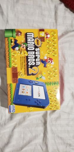 Nintendo 2ds blue with super mario bros