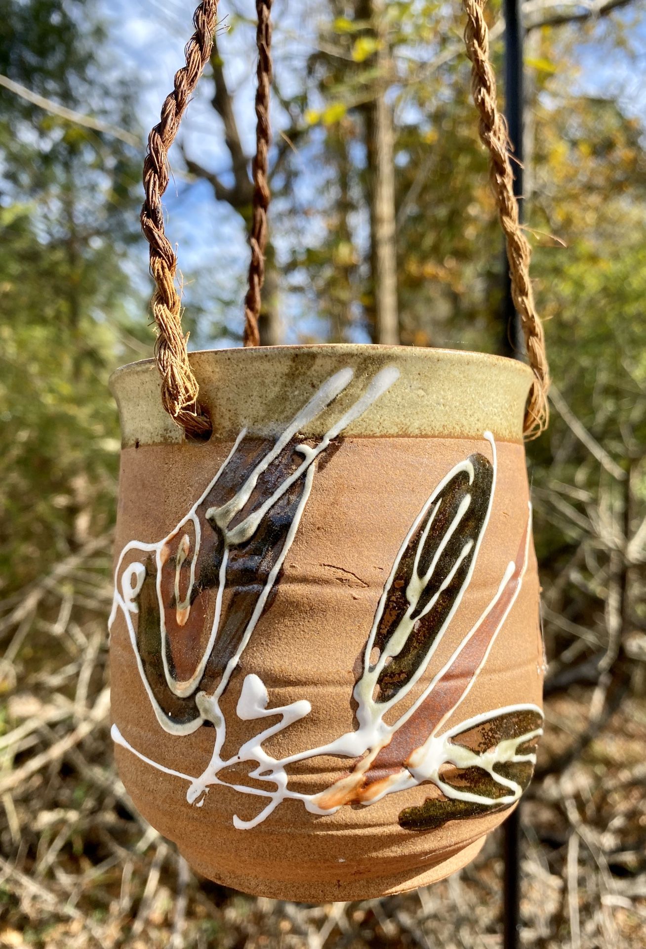 Vintage Made In Japan Nevco Handpainted Ceramic Hanging Pot Planter