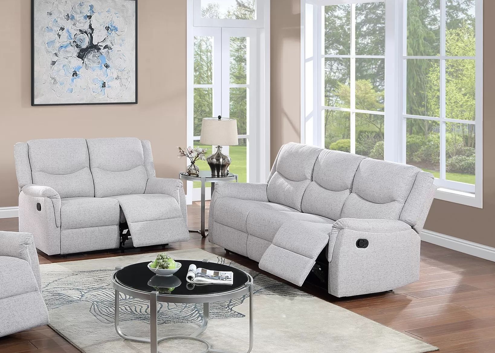 2 Piece Recliner Sofa & Recliner Loveseat-$650.00 - Ivory Color