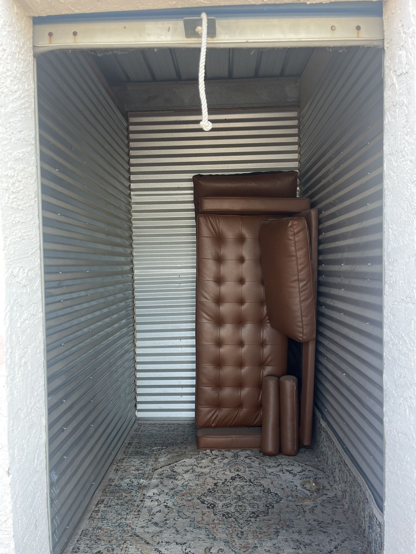Faux Leather Tan Sofa