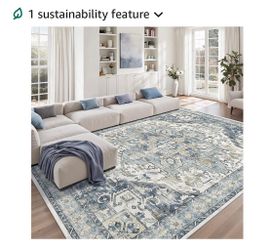 Beautiful rug washable new 8x10