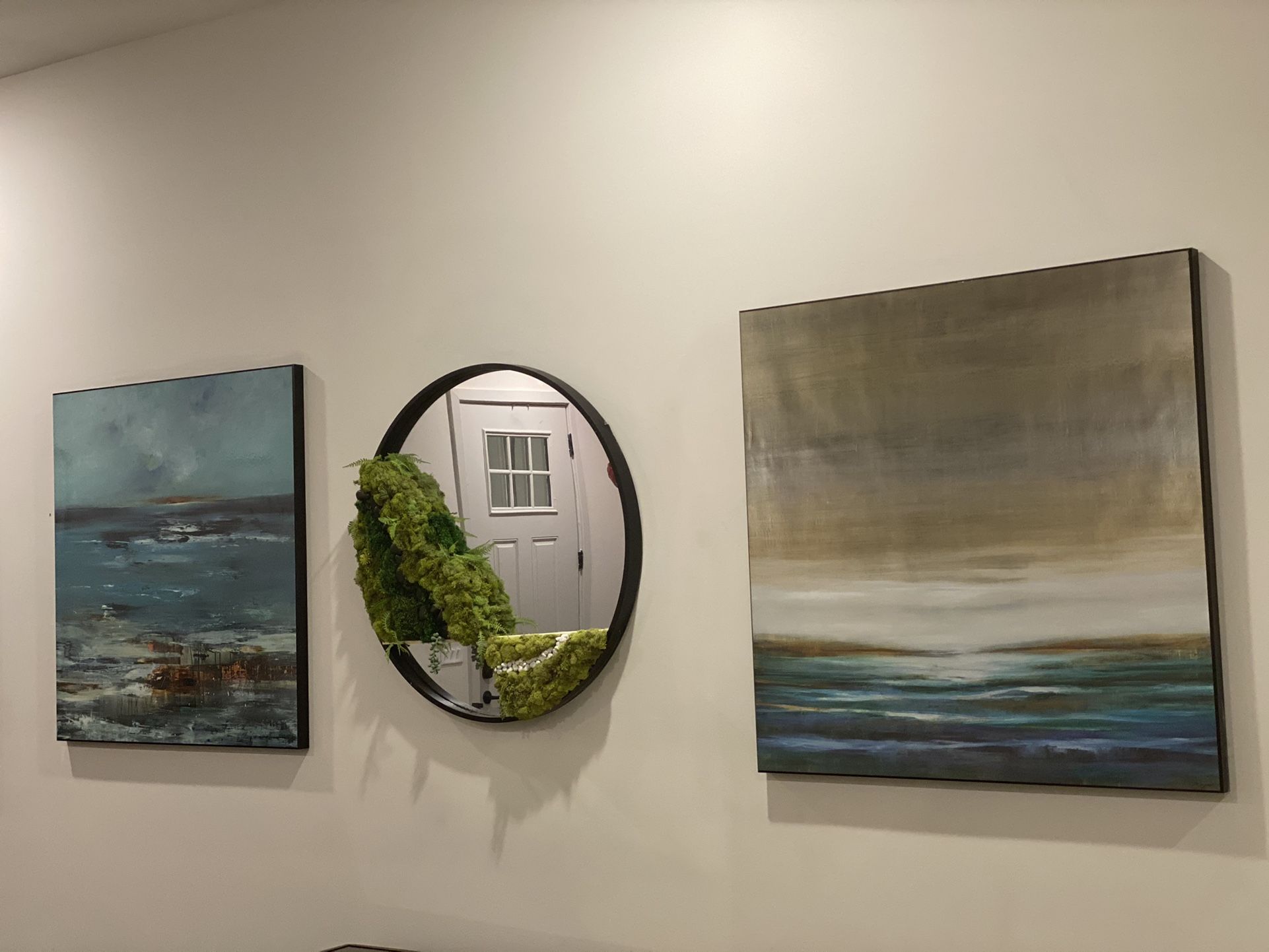 (2) Large Abstract Ocean Landscape Canvas Prints Wall Art