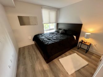 Sofa, Coffee Table, Ikea Kallax Shelf Desk, Bar Stools, Office Chair, Side Table, Night Stand, King Bed