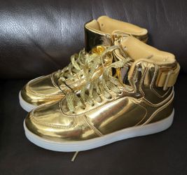 Zapatos Dorados Con Luz LED Para Niñas Medida 5