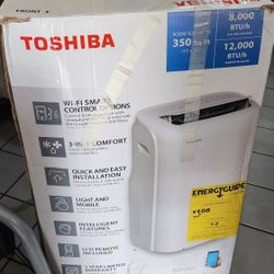 Toshiba 12,000 BTU 115V Smart Wi-Fi Portable Air Conditioner w/ Dehumidifier Mode, Remote for up to 350 sq Ft NEW! 🧊🥶❄️
 
