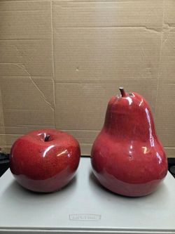 Large Apple and Pear Ceramic Decor
