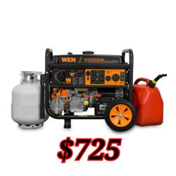 WEN DF1100T 11,000-Watt 120V/240V Dual Fuel Portable Generator with Wheel Kit and Electric Start