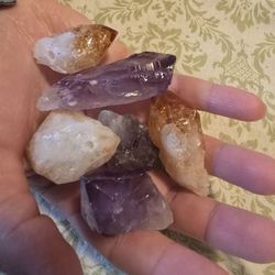 Crystal Amethyst Citrine Point With Drilled Hole
