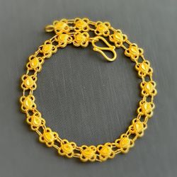 Jewelry 20k yellow gold fancy bracelet 8.00" 6.50mm width