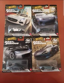 Set of 4 Hot Wheels Fast & Furious